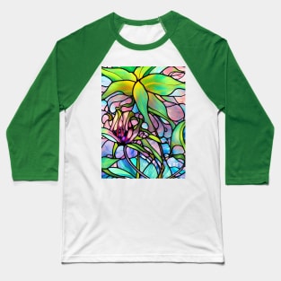 Stained Glass Lily Baseball T-Shirt